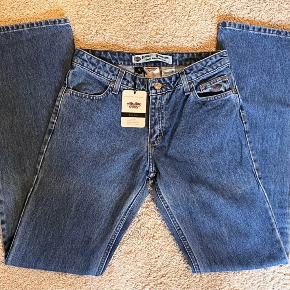 Harley-Davidson Mid-Rise Bootcut Jeans - Women size 2L - Picture 2 of 7